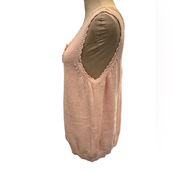 Vintage The American Line Peach Knit Tank Top Ramie Cotton Blend Scoop Neck 24W. - Picture 2 of 8